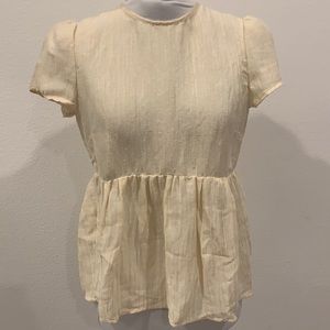 NWT H&M silk blend short sleeve cream top sz 6